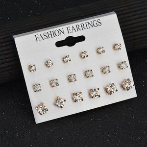 Modyle 2019 New Fashion 12 pairs/set White Simulated Pearl Stud Earrings