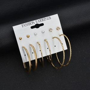 Modyle 2019 New Fashion 12 pairs/set White Simulated Pearl Stud Earrings