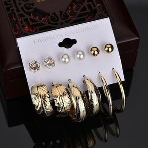 Modyle 2019 New Fashion 12 pairs/set White Simulated Pearl Stud Earrings