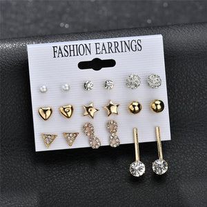 Modyle 2019 New Fashion 12 pairs/set White Simulated Pearl Stud Earrings