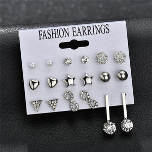 Modyle 2019 New Fashion 12 pairs/set White Simulated Pearl Stud Earrings