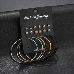 Modyle 2019 New Fashion 12 pairs/set White Simulated Pearl Stud Earrings