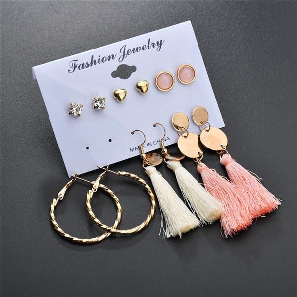 Modyle 2019 New Fashion 12 pairs/set White Simulated Pearl Stud Earrings