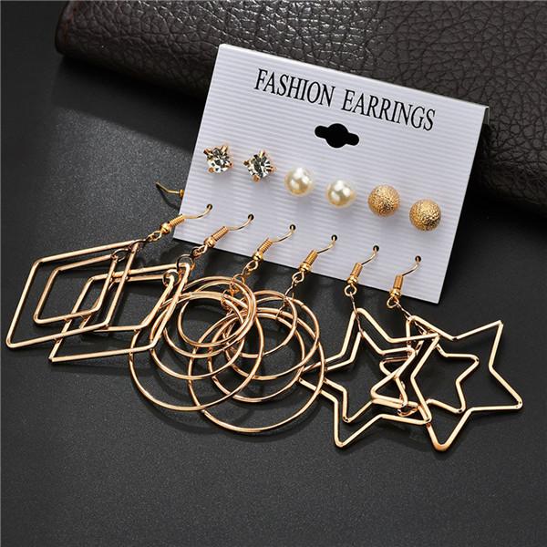 Modyle 2019 New Fashion 12 pairs/set White Simulated Pearl Stud Earrings