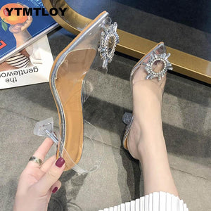 Transparent High Heels Sexy Pointed Toe Slip-on Heel Shoes