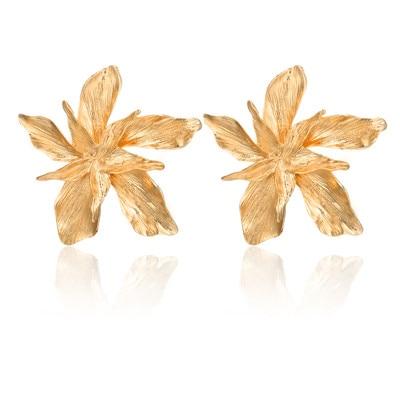 Docona Elegance Silver Gold Big Flower Drop Dangle Earring for Women