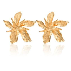 Docona Elegance Silver Gold Big Flower Drop Dangle Earring for Women