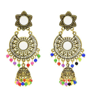 Indian Earrings for Women Oxidized Jhumka Gold Silver Big Long Tassel Bells