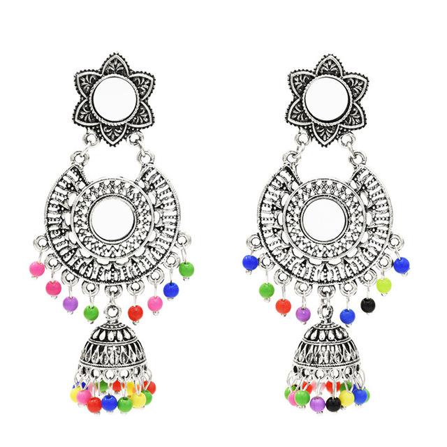 Indian Earrings for Women Oxidized Jhumka Gold Silver Big Long Tassel Bells