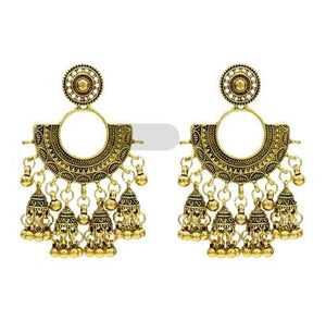 Indian Earrings for Women Oxidized Jhumka Gold Silver Big Long Tassel Bells