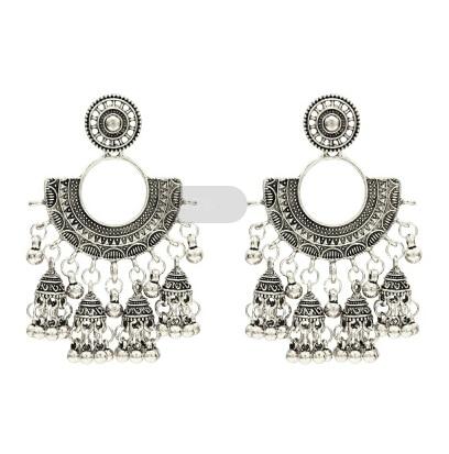 Indian Earrings for Women Oxidized Jhumka Gold Silver Big Long Tassel Bells