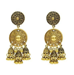 Indian Earrings for Women Oxidized Jhumka Gold Silver Big Long Tassel Bells