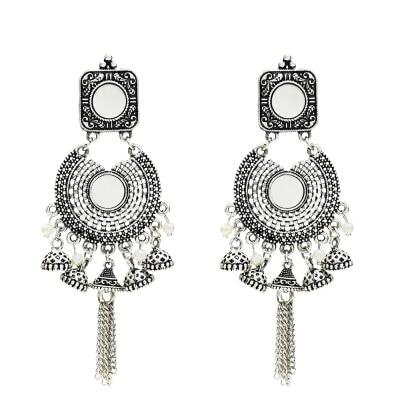 Indian Earrings for Women Oxidized Jhumka Gold Silver Big Long Tassel Bells