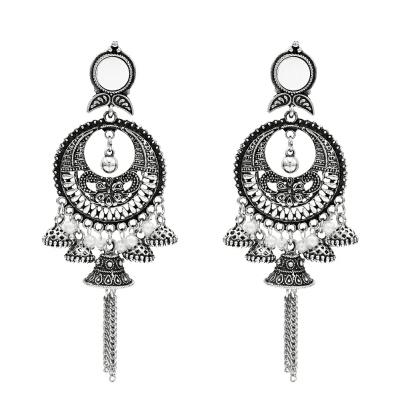 Indian Earrings for Women Oxidized Jhumka Gold Silver Big Long Tassel Bells