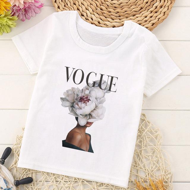 VOGUE Arrival Princess Print Kids T Shirt Funny Kawaii Cartoon Girl Top