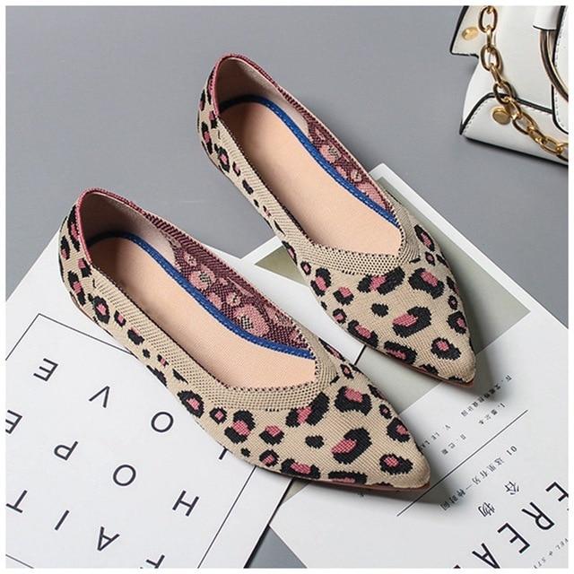 Spring Women Flats Shoes Leopard Print Women Shoes Ballerina