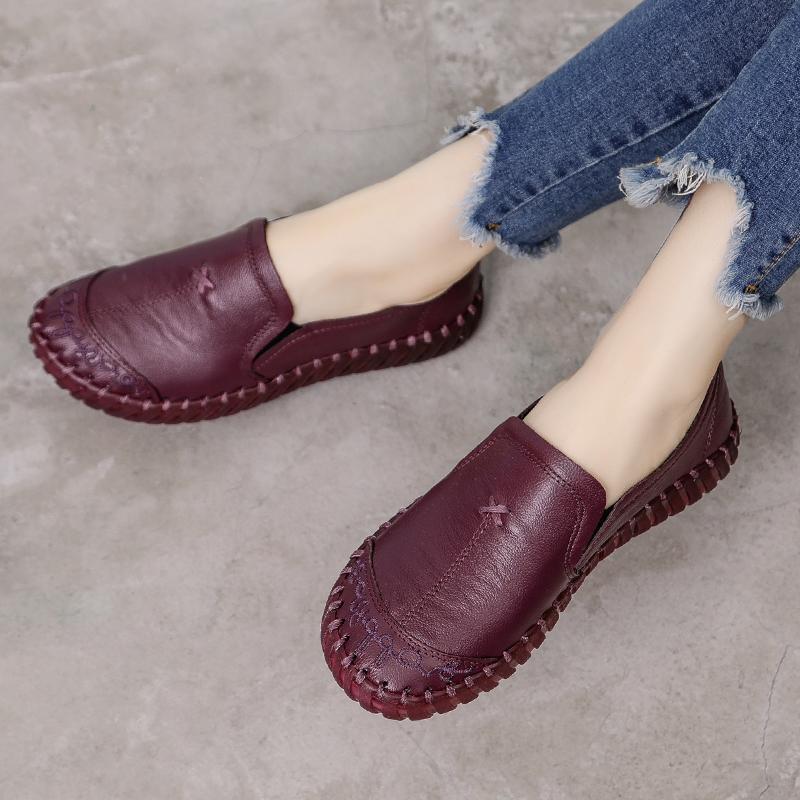 Fashion Women Shoes Genuine Leather Loafers Women Casual Shoes