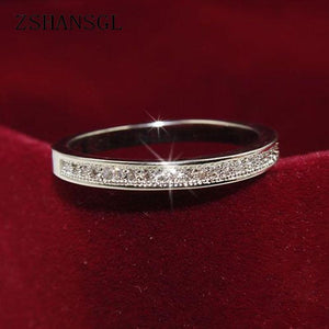 925 Sterling Silver Dazzling CZ Geometric Stackable Ring