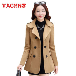 YAGENZ 2019 Winter Clothes Short Wool Coat Women Coat Korean Autumn Woolen Coat Fashion Double-breasted Jacket Elegant Blend 77