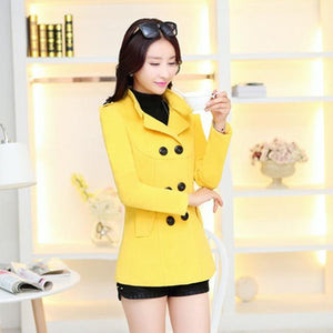 YAGENZ 2019 Winter Clothes Short Wool Coat Women Coat Korean Autumn Woolen Coat Fashion Double-breasted Jacket Elegant Blend 77