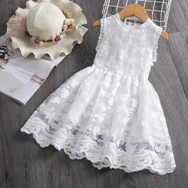 Girl Dress Kids Dresses For Girls Mesh Casual Lace Embroidery Princess