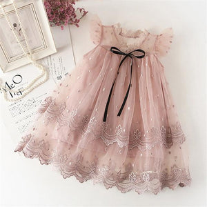 Girl Dress Kids Dresses For Girls Mesh Casual Lace Embroidery Princess