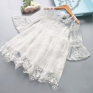 Girl Dress Kids Dresses For Girls Mesh Casual Lace Embroidery Princess