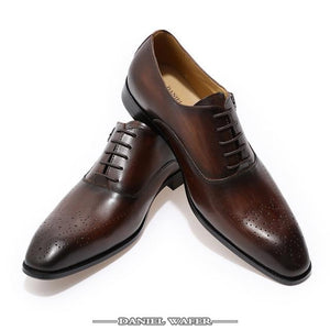 GENUINE LEATHER OXFORD SHOES MEN BUCKLE STRAP