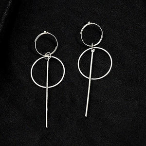 NEW Gold Metal Tassel Earrings for Women Long Circle Pendant Earings