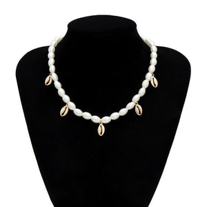 IngeSight.Z Punk Multi Layered Pearl Choker Necklace Collar