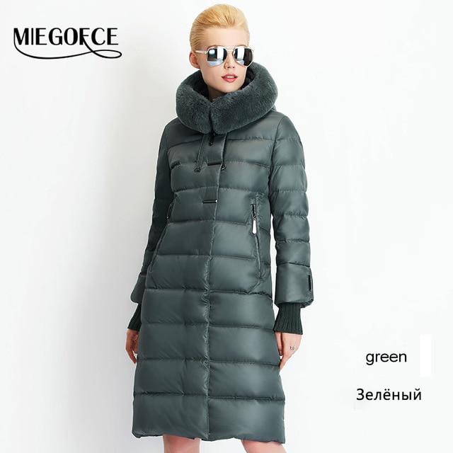 MIEGOFCE 2019 Women's Coat Jacket Medium Length Women Parka With a Rabbit Fur Winter Thick Coat Women New Winter Collection Hot