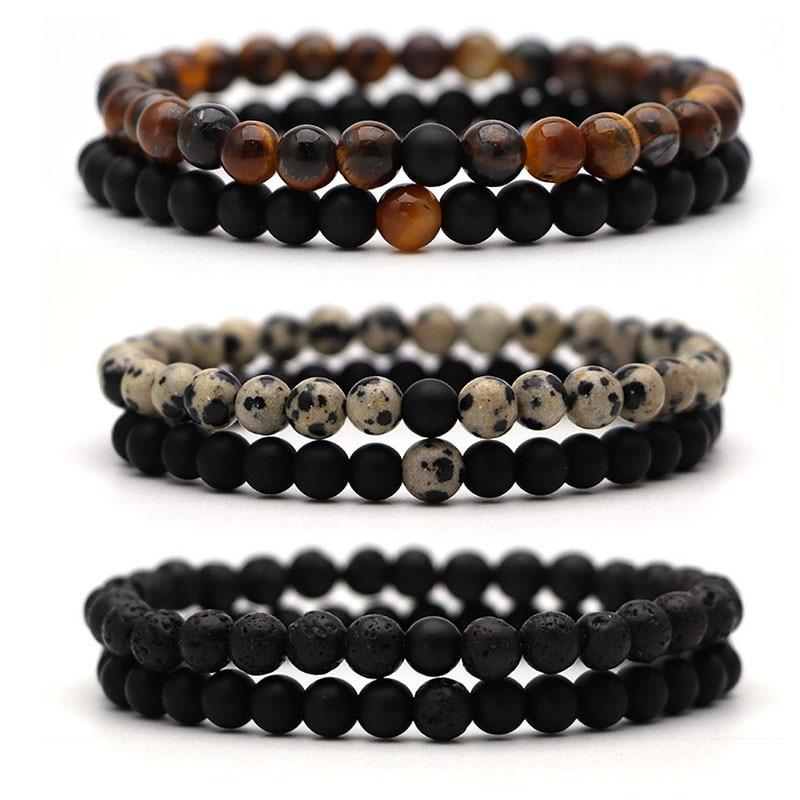 Energy Elastic Rope Couple Tiger Eye Beaded bracelet