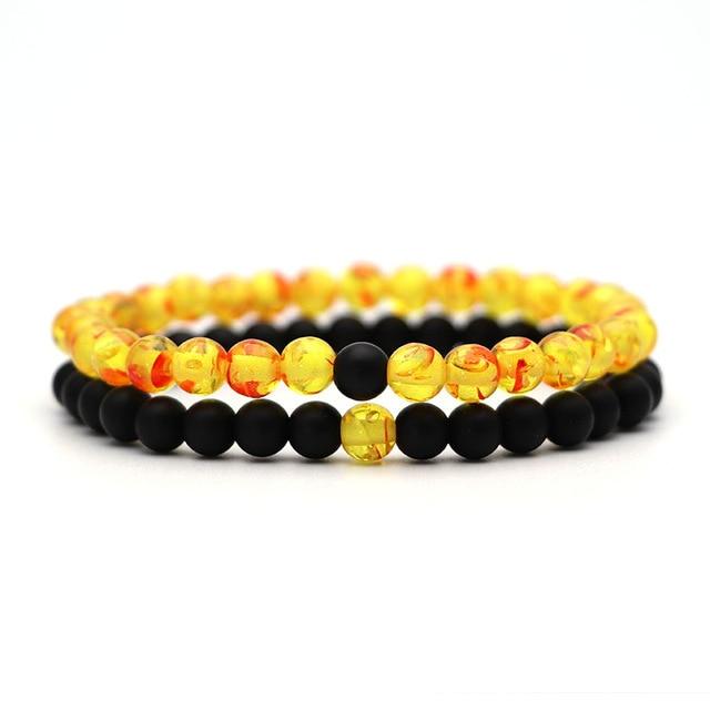 Energy Elastic Rope Couple Tiger Eye Beaded bracelet