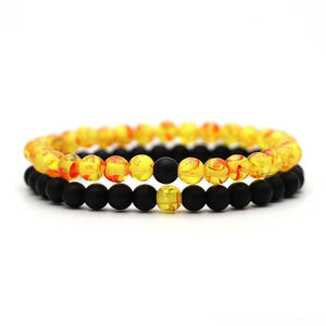 Energy Elastic Rope Couple Tiger Eye Beaded bracelet