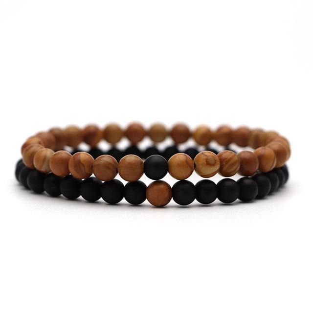 Energy Elastic Rope Couple Tiger Eye Beaded bracelet