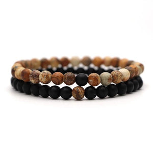 Energy Elastic Rope Couple Tiger Eye Beaded bracelet