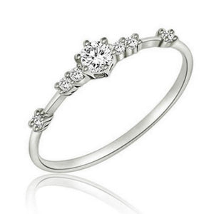 Fashion Crystal Silver Color Ring For Women Flower Love Heart Crown Finger Rings