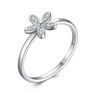 Fashion Crystal Silver Color Ring For Women Flower Love Heart Crown Finger Rings