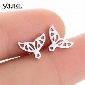 Stainless Steel Mickey Stud Earrings for Women Girls Minimalist Fox Cat Hedgehog Earings