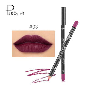 12 Colors/Set Sexy Matte Lip Stick Lipliner Lip Liner Pencil Matt Nude Lipsliner Pen Set Beauty Makeup Tool Cosmetic