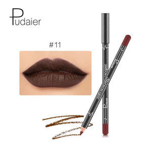 12 Colors/Set Sexy Matte Lip Stick Lipliner Lip Liner Pencil Matt Nude Lipsliner Pen Set Beauty Makeup Tool Cosmetic