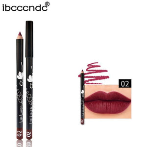 12 Colors/Set Sexy Matte Lip Stick Lipliner Lip Liner Pencil Matt Nude Lipsliner Pen Set Beauty Makeup Tool Cosmetic