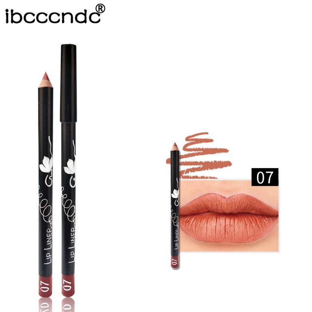 12 Colors/Set Sexy Matte Lip Stick Lipliner Lip Liner Pencil Matt Nude Lipsliner Pen Set Beauty Makeup Tool Cosmetic