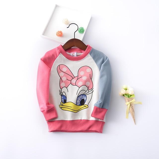 Girls cute Shorts Denim Cartoon Daisy Duck hole Baby Ripped Jeans Short