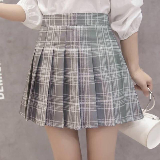 XS-3XL Women Skirt Preppy Style High Waist Chic Stitching Skirts Summer Student Pleated Skirt Women Cute Sweet Girls Dance Skirt