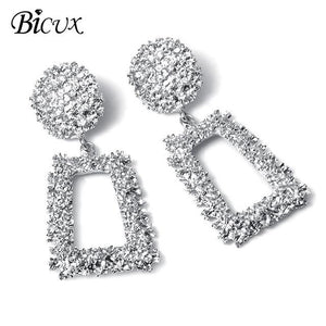 BICUX Fashion Gold Drop Earrings for Women Statement Big Geometric Metal Earring