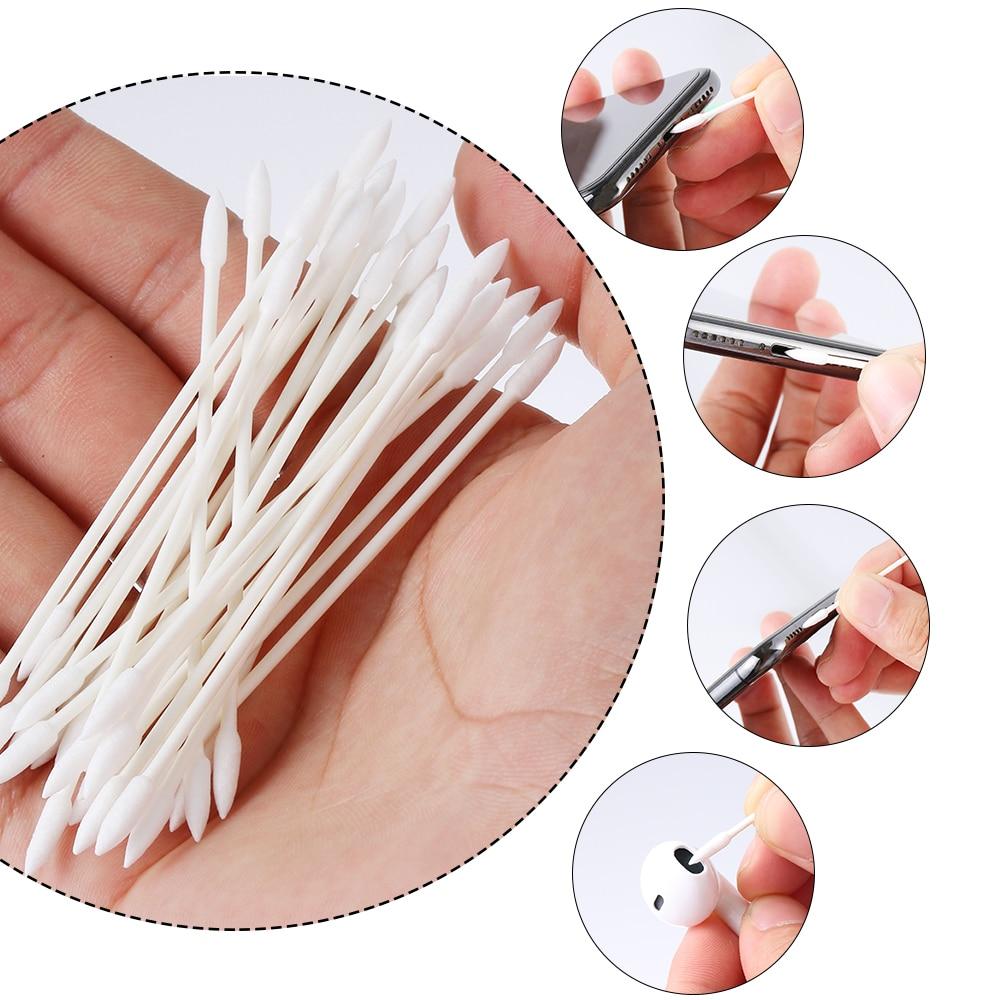 25pcs Dust Free Disposable Cleaning Swab Cotton StickFor AirPods Earphone case For camera lenses Phone Charge Port Accessories