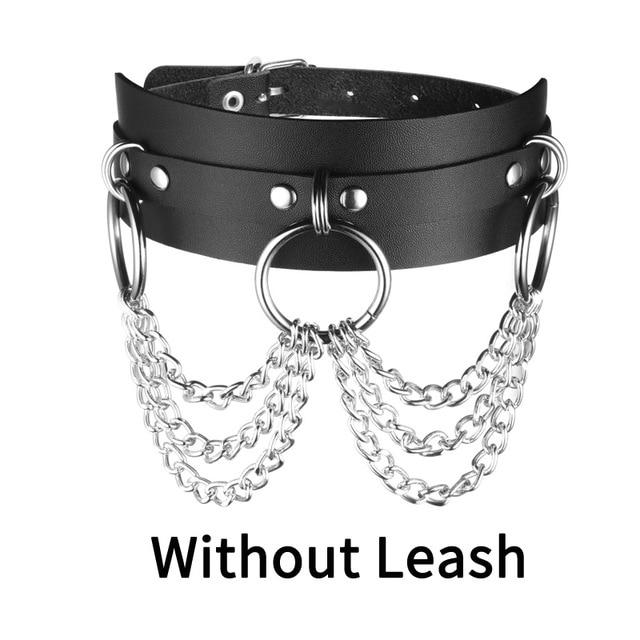 punk Choker Collar  leather choker Bondage cosplay Goth jewelry