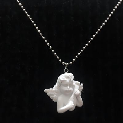 Cute Cupid Angel Pendant Stainless Steel Necklace