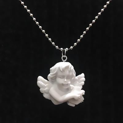 Cute Cupid Angel Pendant Stainless Steel Necklace